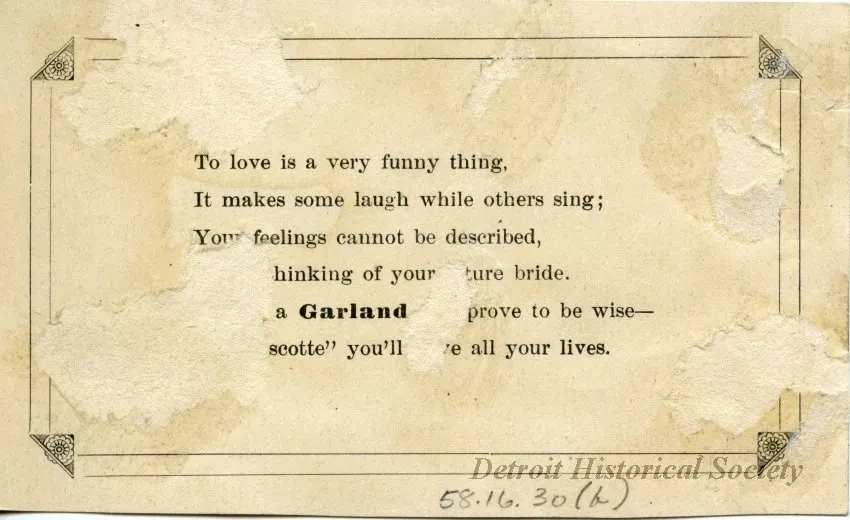 Card, Trade - Before & After Marriage: "I'm in Love"