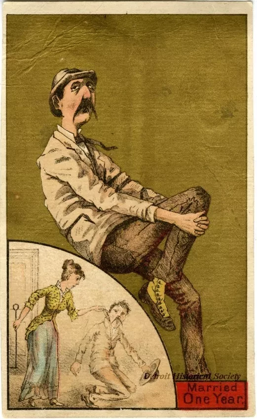 Card, Trade - Before & After Marriage: "Married One Year"