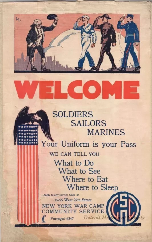 Poster - Welcome Soldiers, Sailors, Marines - Your Uniform is Your Pass