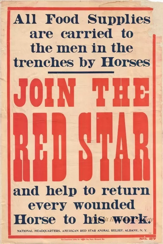 Poster - Join the Red Star 
and help to return every wounded Horse to his work