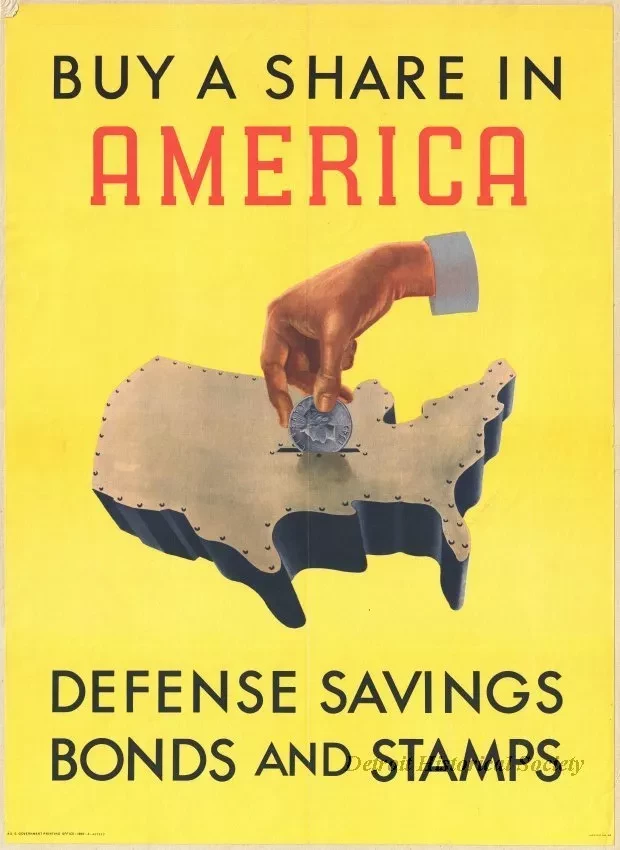 Poster - Buy A Share In America - Defense Savings Bonds and Stamps