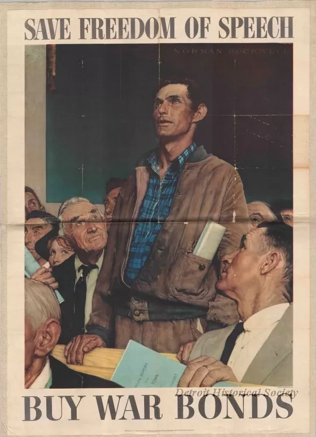 Poster - Save Freedom of Speech - Buy War Bonds