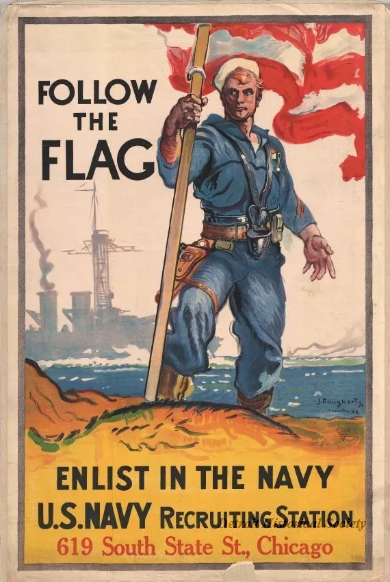 Poster - Follow the Flag - Enlist in the Navy