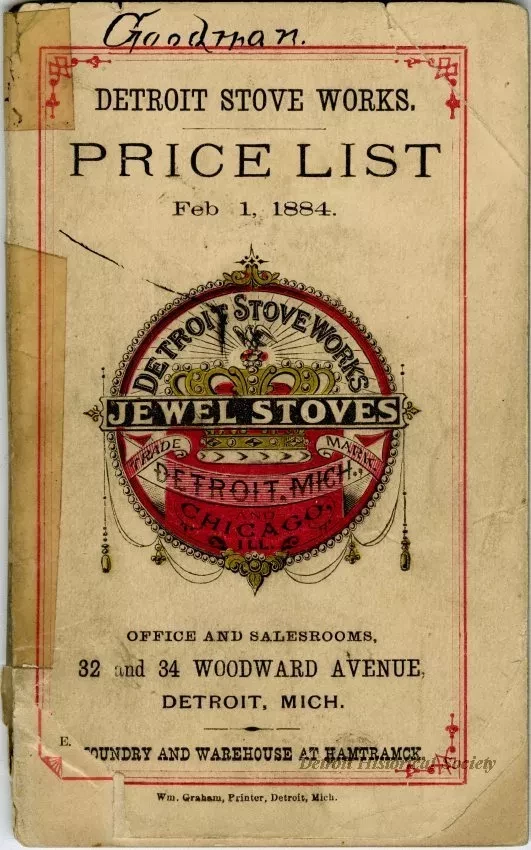 Catalog - Detroit Jewel Stoves Price List 1884