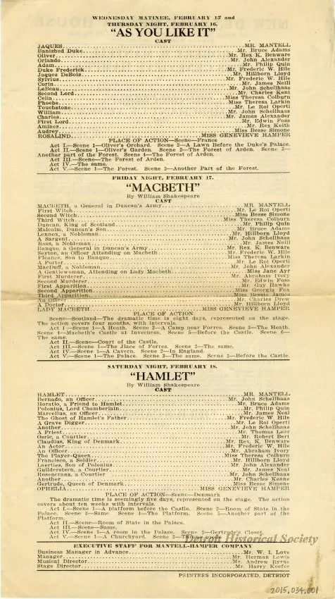 Program, Theater