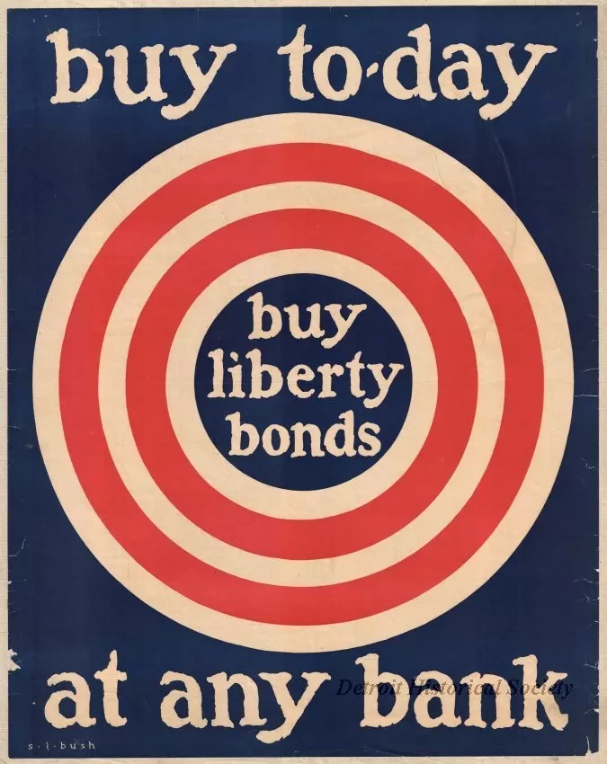 Poster - buy to-day liberty bonds at any bank