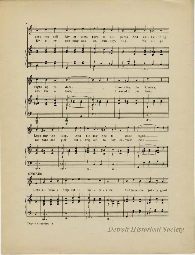 Music, Sheet - Let's All Take A Trip Out To Riverview