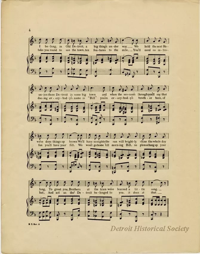 Music, Sheet - Hang Your Hat in Detroit