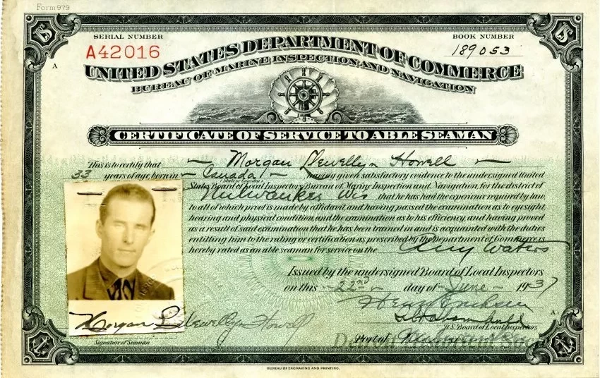 Certificate, Achievement - United States Department of Commerce,
Certificate of Service to Able Seaman