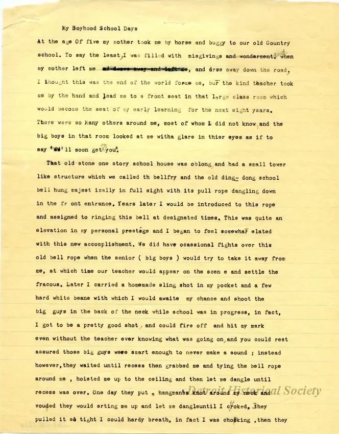 Report - My Boyhood School Days