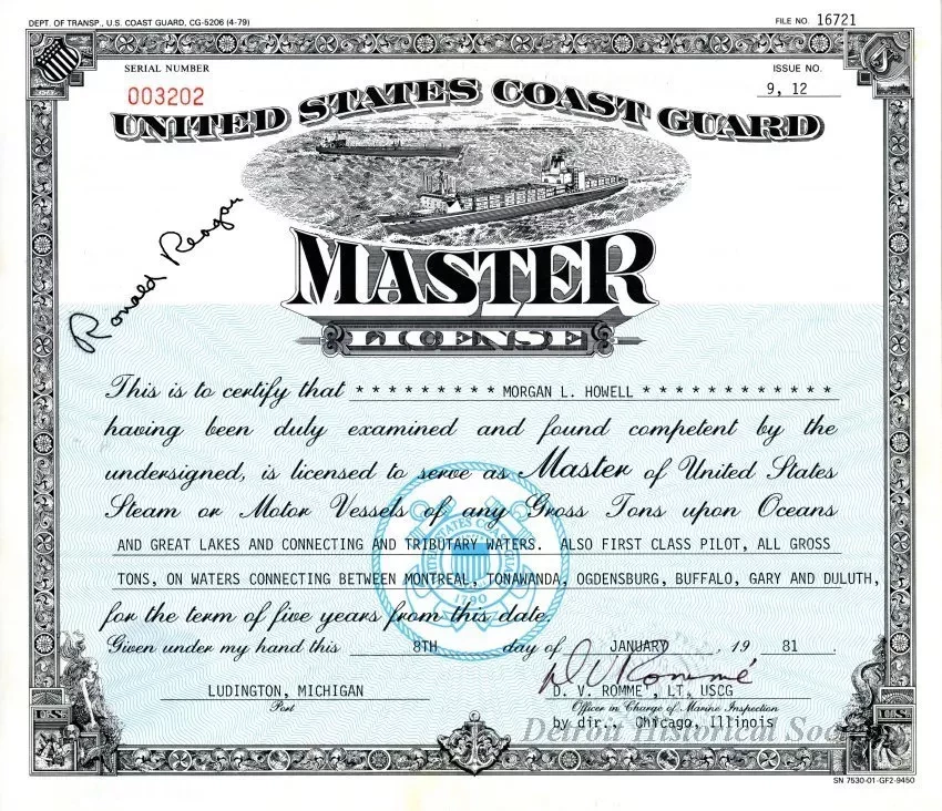License, Occupational - United States Coast Guard Master License