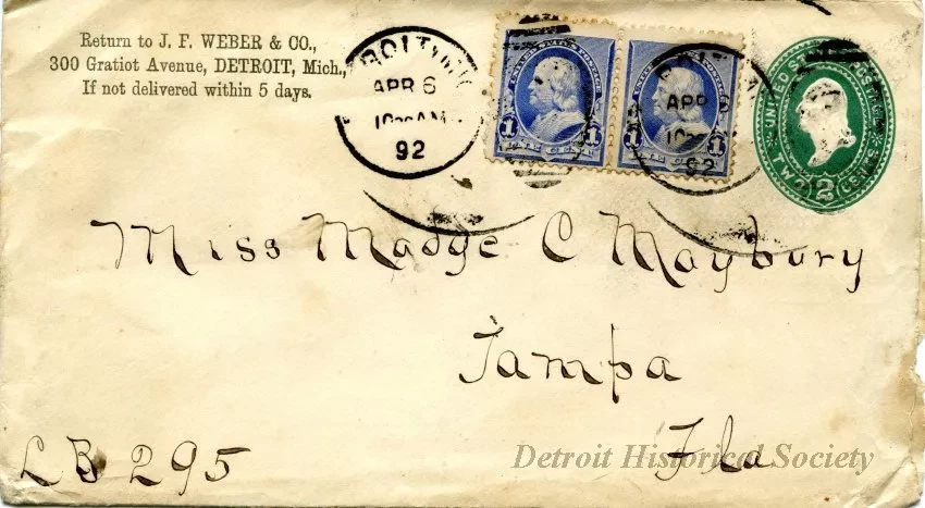 Envelope - J. F. Weber & Co.