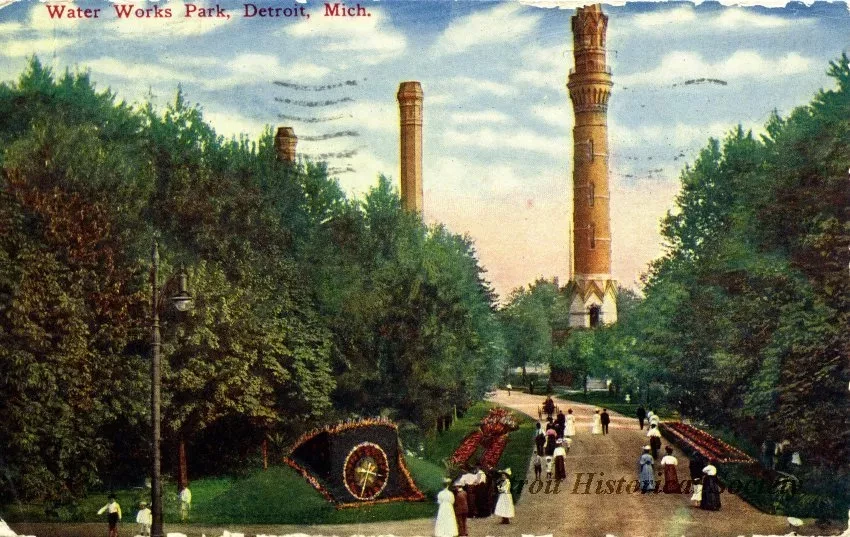 Postcard - Water Works Park, Detroit, Mich.