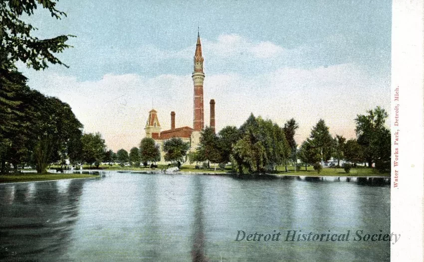 Postcard - Water Works Park, Detroit, Mich.