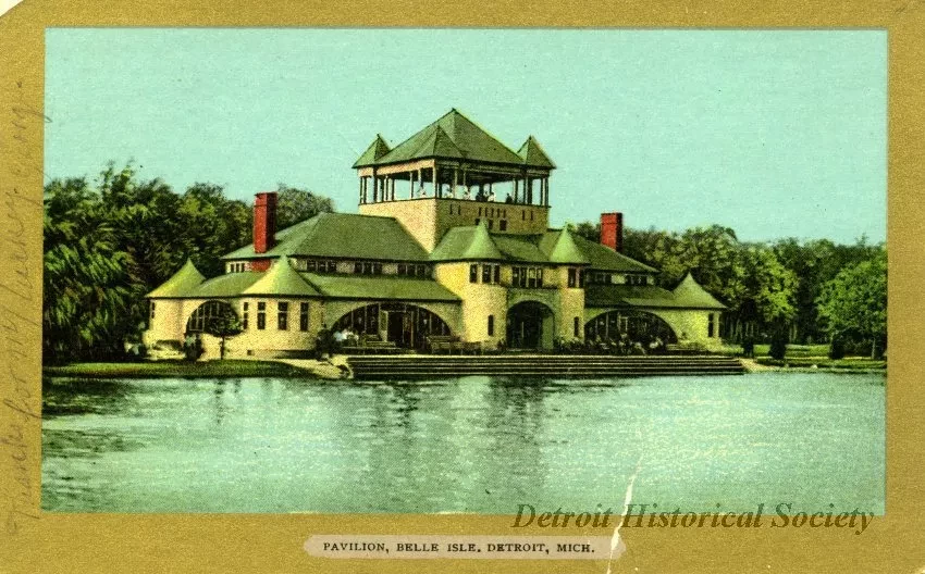 Postcard - Pavilion, Belle Isle, Detroit, Mich.