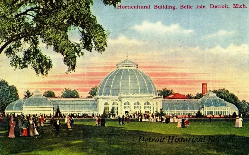 Postcard - Horticultural Building, Belle Isle, Detroit, Mich.