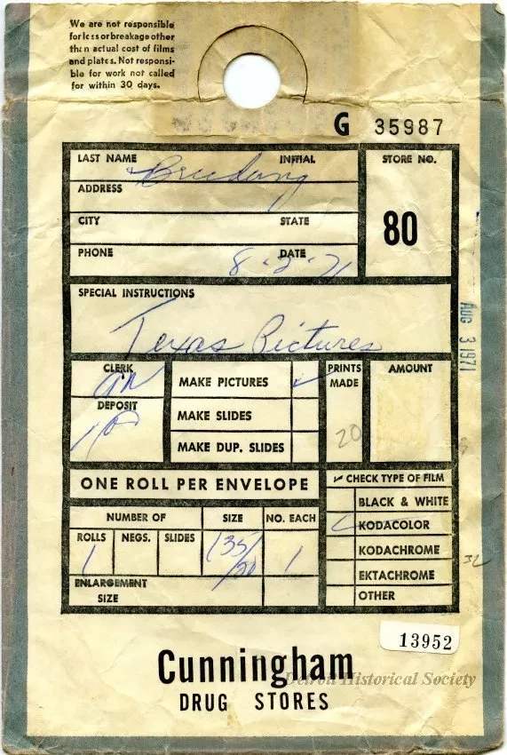 Envelope, Shipping - Cunningham Drug Stores