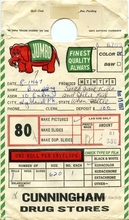 Envelope, Shipping - Cunningham Drug Stores