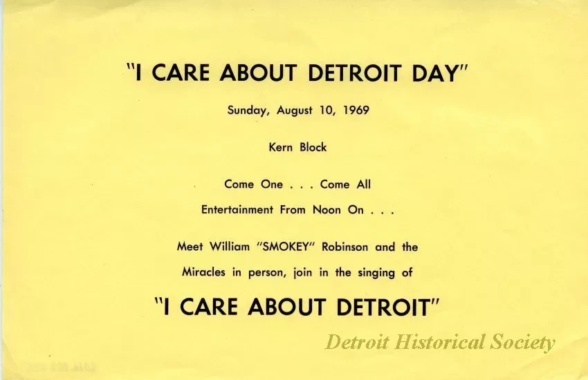 Handbill - I Care About Detroit Day