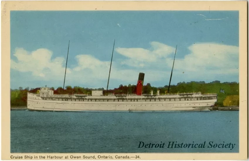 Postcard - Cruise Ship in the Harbour at Owen Sound, Ontario, Canada.