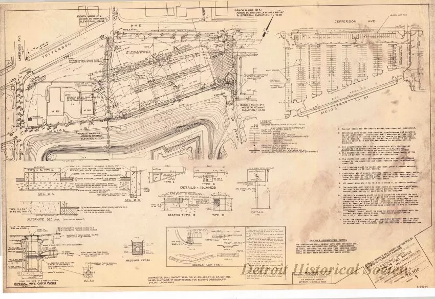 Blueprint - Parking Area DHS-34,
Historic Fort Wayne Restoration Project, Detroit, Michigan