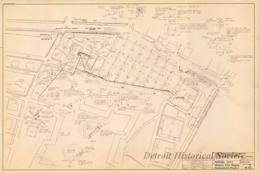 Blueprint - Parking Area DHS-34,
Historic Fort Wayne Restoration Project, Detroit, Michigan