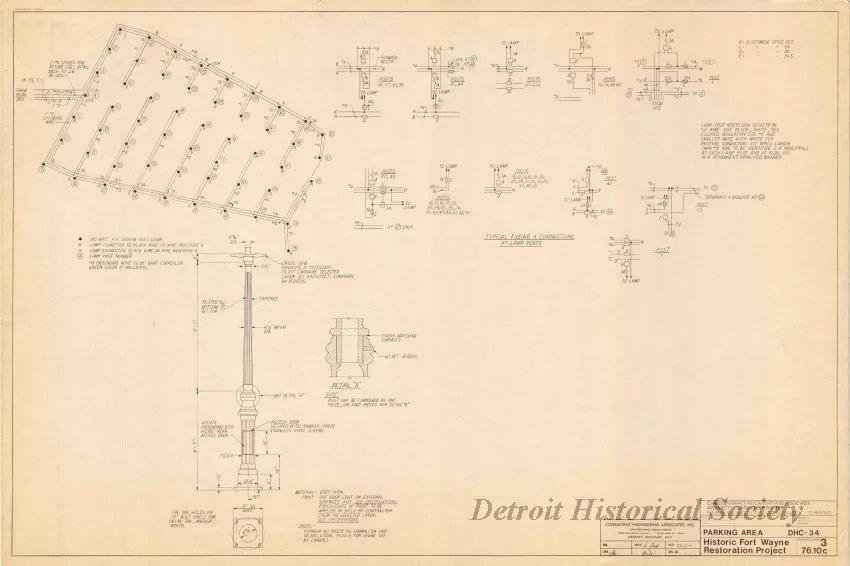 Blueprint - Parking Area DHS-34,
Historic Fort Wayne Restoration Project, Detroit, Michigan