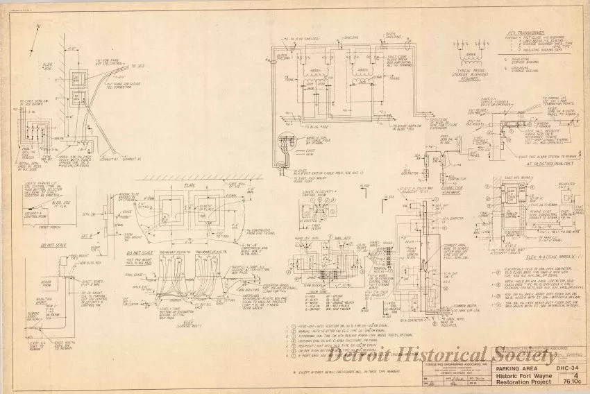 Blueprint - Parking Area DHS-34,
Historic Fort Wayne Restoration Project, Detroit, Michigan