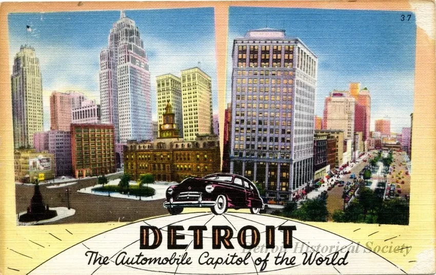 Postcard - Detroit - The Automobile Capital of the World