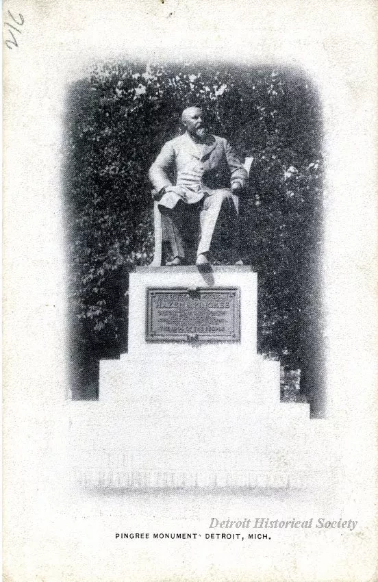 Postcard - Pingree Monument, Detroit, Mich.