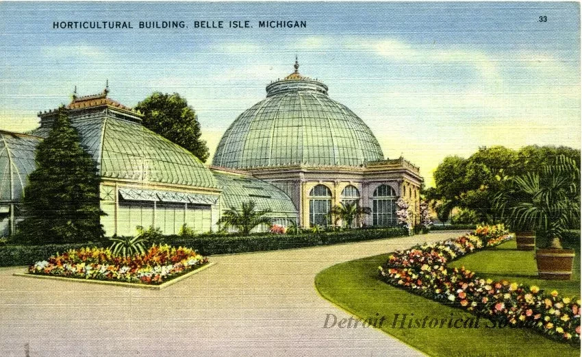 Postcard - Horticultural Building, Belle Isle, Michigan