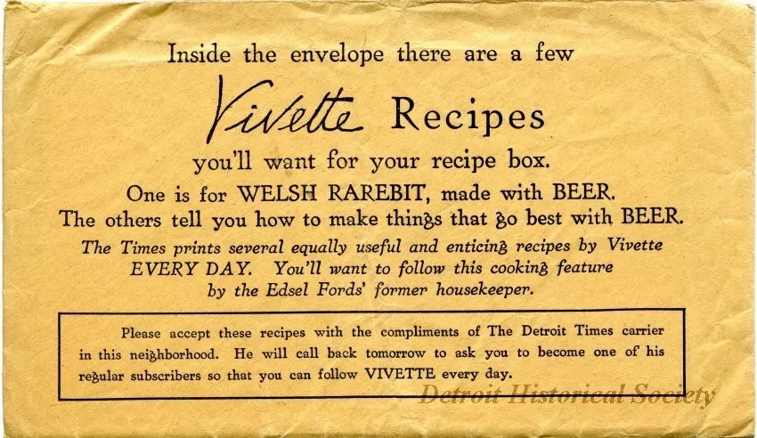 Envelope - Vivette Recipes
