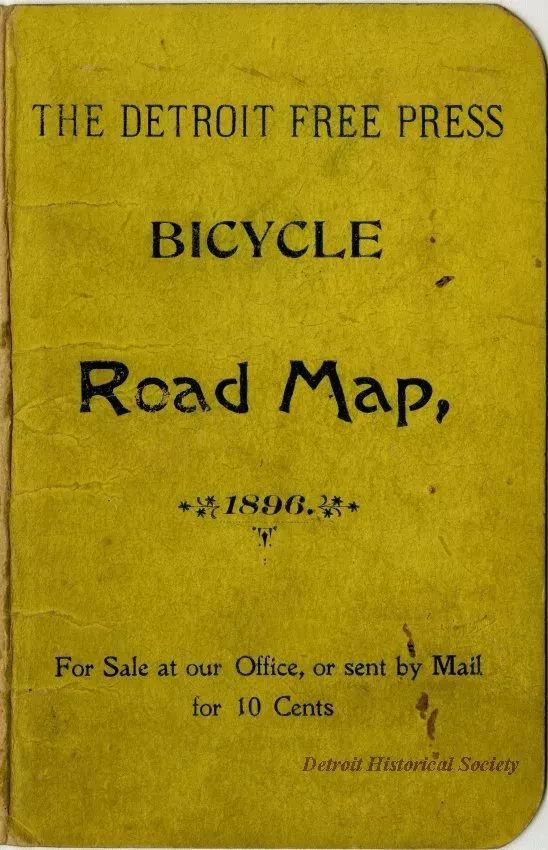 Cover, Map - The Detroit Free Press Bicycle Road Map, 1896