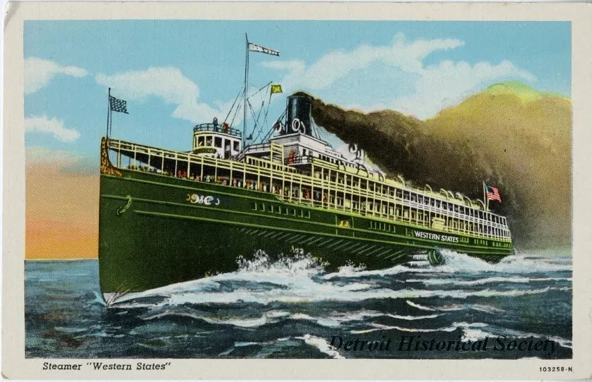 Postcard - Steamer "WESTERN STATES"