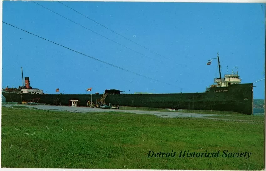 Postcard - THE S.S. VALLEY CAMP An Operational Great Lakes Freighter Sault Ste. Marie, Michigan