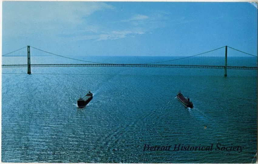 Postcard - The Mackinac Bridge Connecting Upper and Lower Peninsula