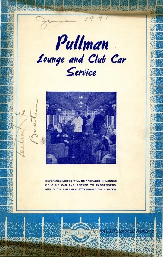 Menu - Pullman Lounge and Club Car Service