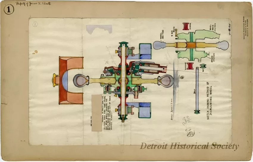 Drawing - Sketch Showing Method of Dismounting Wheel