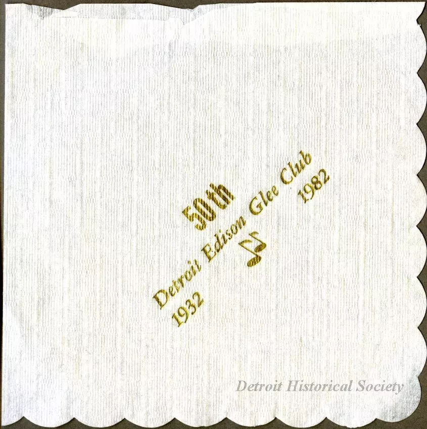 Napkin - Detroit Edison Glee Club, 1932-1982
