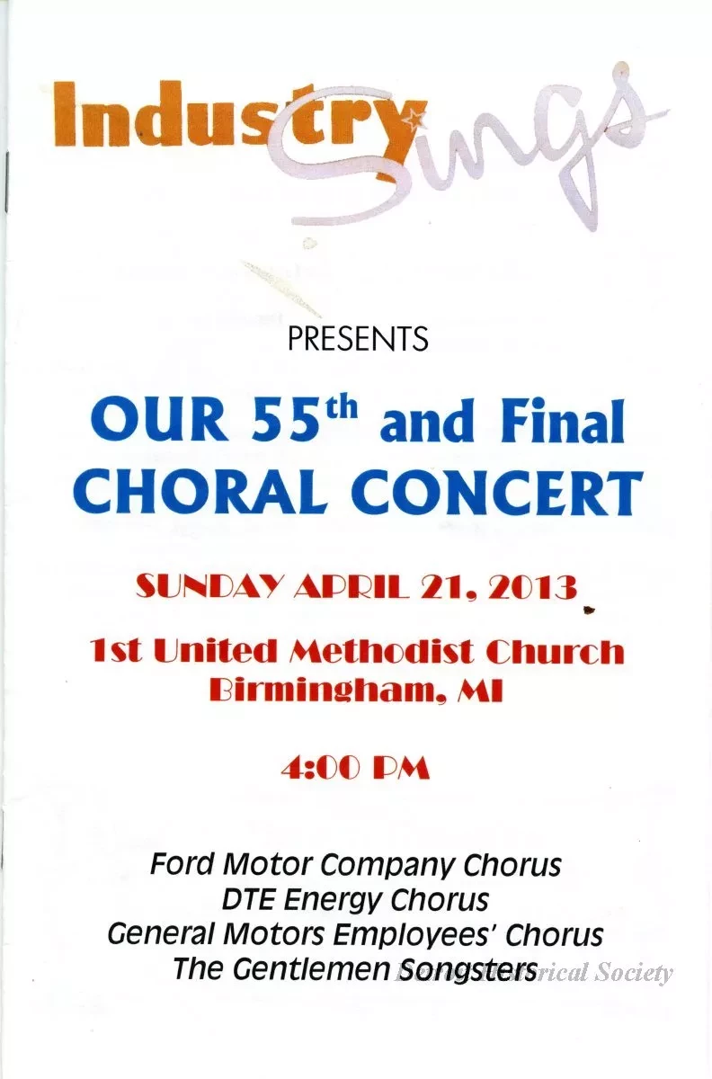 Program - Industry Sings