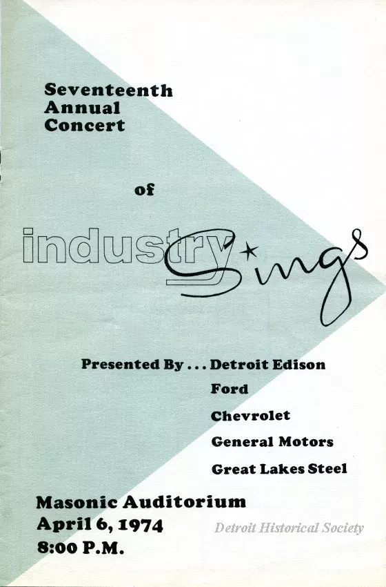Program - Seventeenth Annual Concert of Industry Sings
