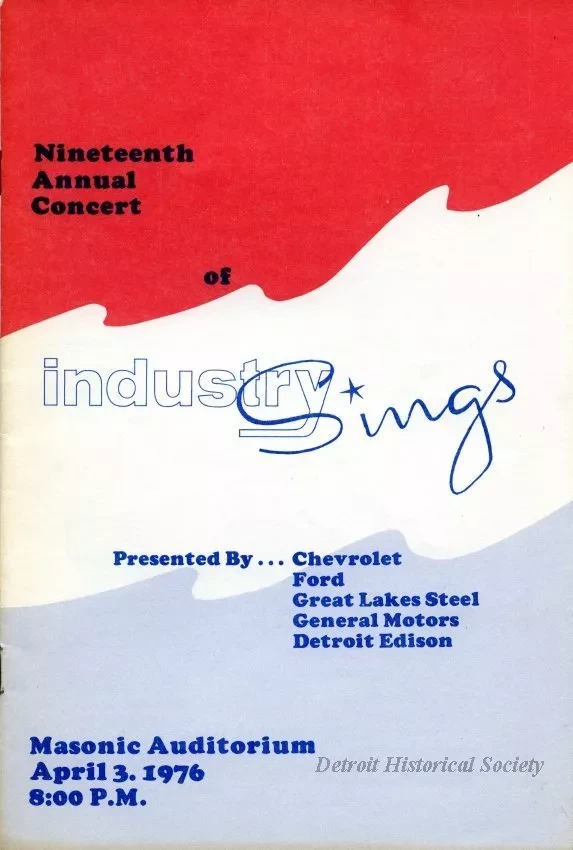 Program - Nineteenth Annual Concert of Industry Sings