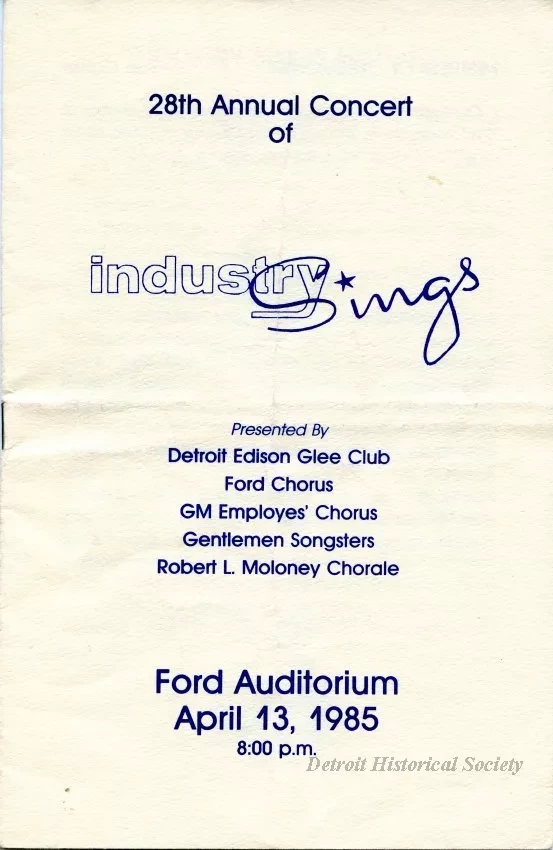 Program - 28th Annual Concert of Industry Sings