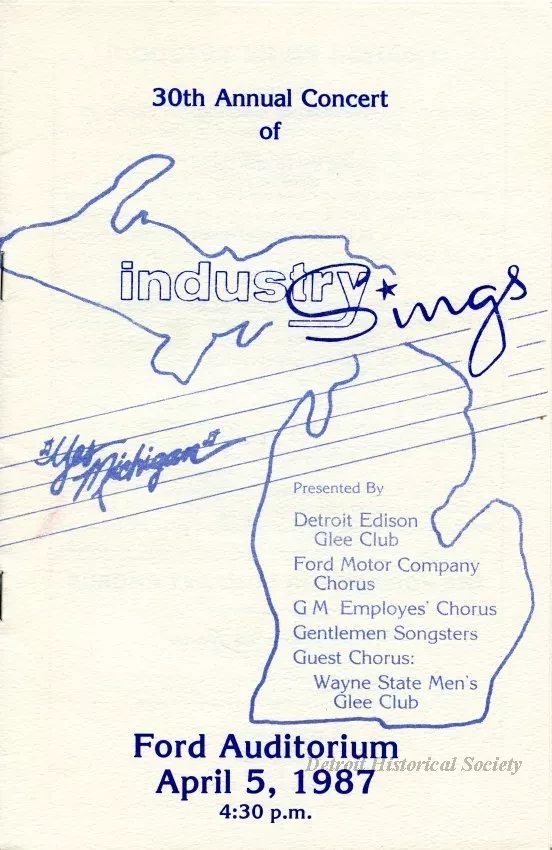 Program - 30th Annual Concert of Industry Sings