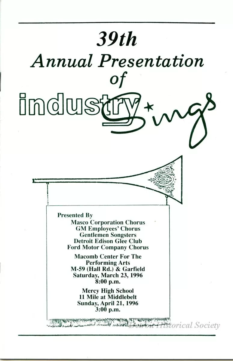 Program - 39th Annual Presentation of Industry Sings
