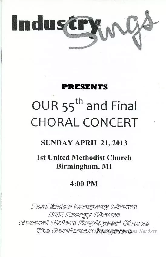 Program - Industry Sings