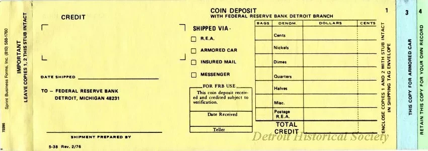 Form - Credit - Coin Deposit