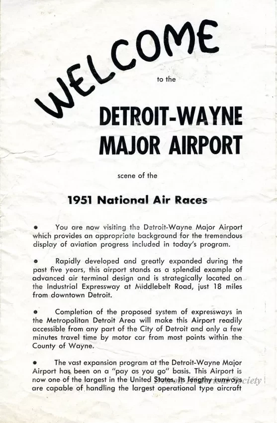 Brochure - Welcome to the Detroit-Wayne Major Airport
