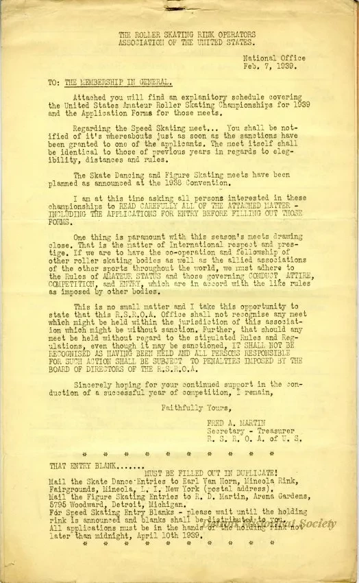 Announcement - The Roller Rink Operators Association of the United States