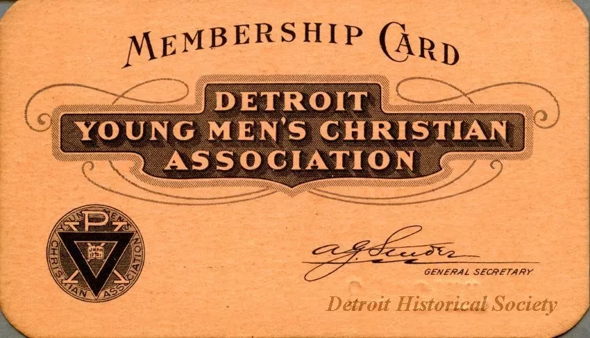 Card, Membership - Membership Card
Detroit Young Men's Christian Association